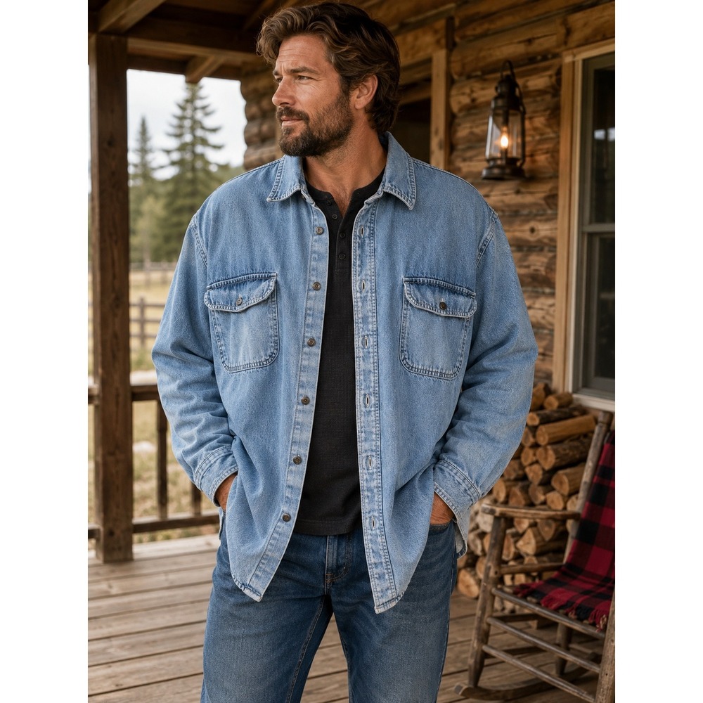 Wolverine 2XLT Lined Denim Shirt Jacket Big Tall Workwear Chore Shacket